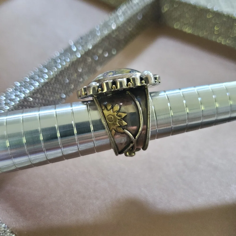 Mars and Valentine Sterling Floral Gemstone Ring